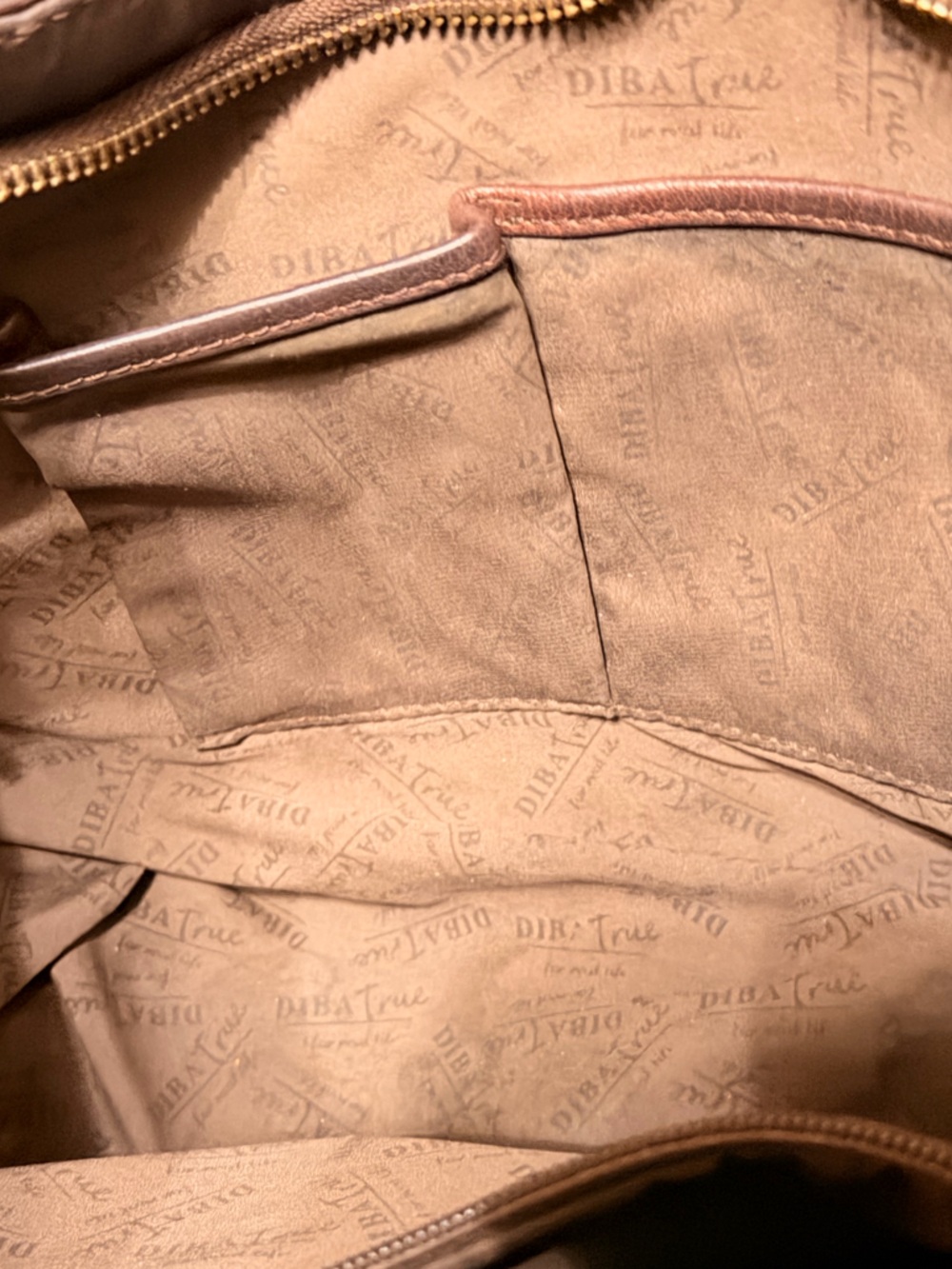 Leather Shoulder Bag in Brown by Dina True - Picture 12 of 13